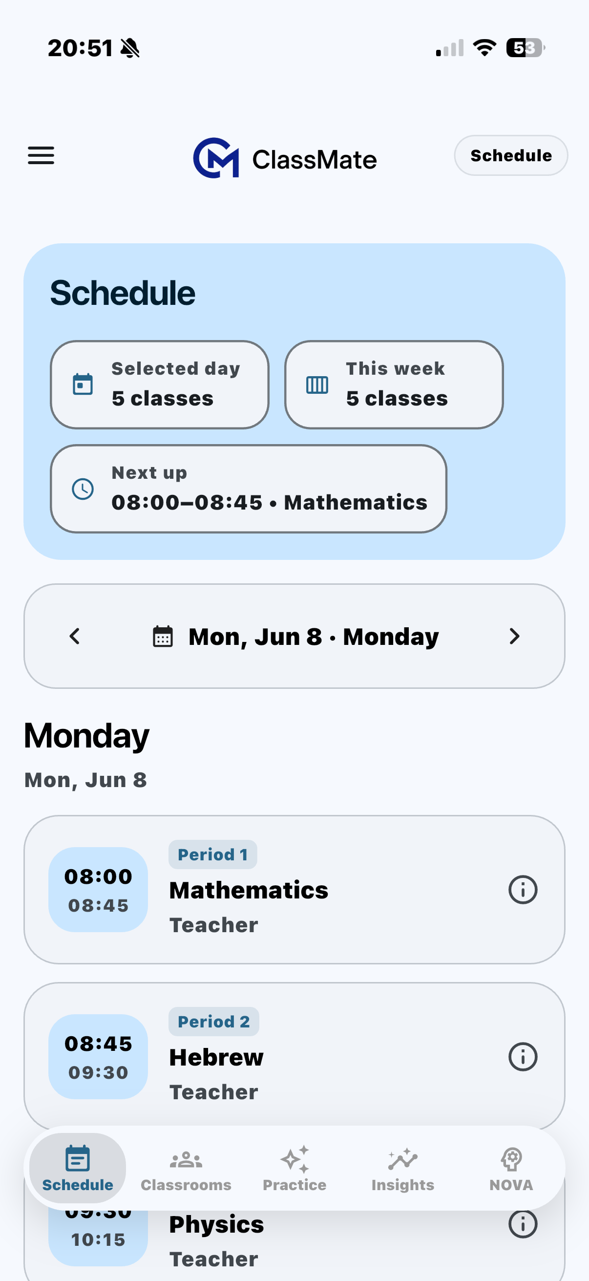 Schedule
